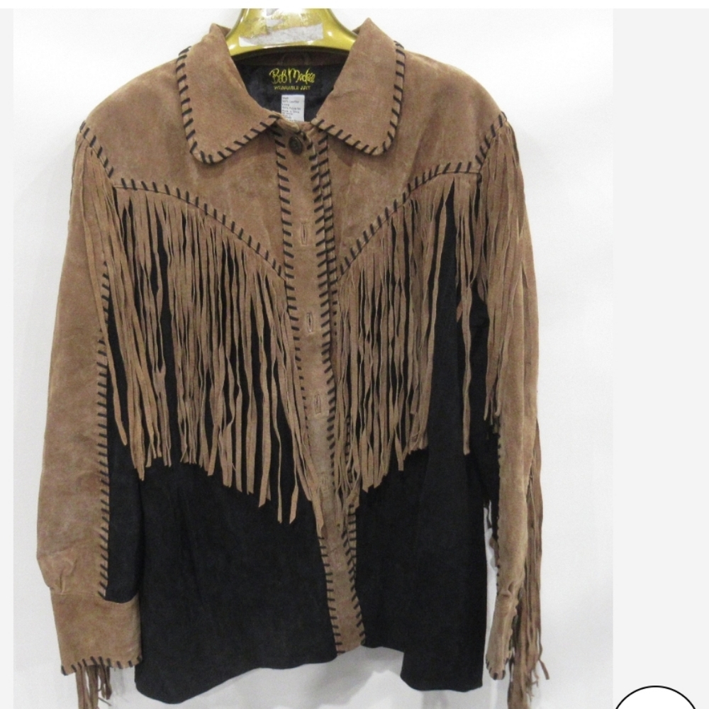 Vintage Bob Mackie Suede Fringe Coat